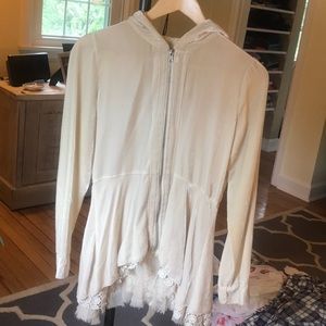 Vintage looking full zip velvet sweater